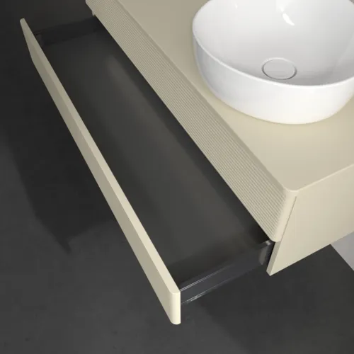 Bild von VILLEROY BOCH Antao Waschbeckenunterschrank, mit Beleuchtung, 2 Auszüge, 1200 x 360 x 500 mm, Front mit Struktur, Silk Grey Matt Lacquer / Silk Grey Matt Lacquer #L23110HJ