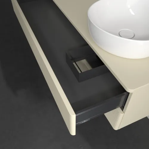 Bild von VILLEROY BOCH Antao Waschbeckenunterschrank, mit Beleuchtung, 2 Auszüge, 1200 x 360 x 500 mm, Front mit Struktur, Silk Grey Matt Lacquer / Silk Grey Matt Lacquer #L23110HJ