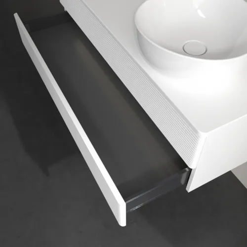 Bild von VILLEROY BOCH Antao Waschbeckenunterschrank, mit Beleuchtung, 2 Auszüge, 1200 x 360 x 500 mm, Front mit Struktur, White Matt Lacquer / White Matt Lacquer #L23110MT