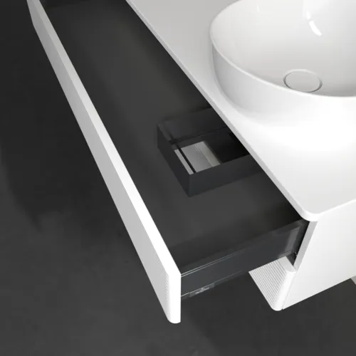 Bild von VILLEROY BOCH Antao Waschbeckenunterschrank, mit Beleuchtung, 2 Auszüge, 1200 x 360 x 500 mm, Front mit Struktur, White Matt Lacquer / White Matt Lacquer #L23110MT