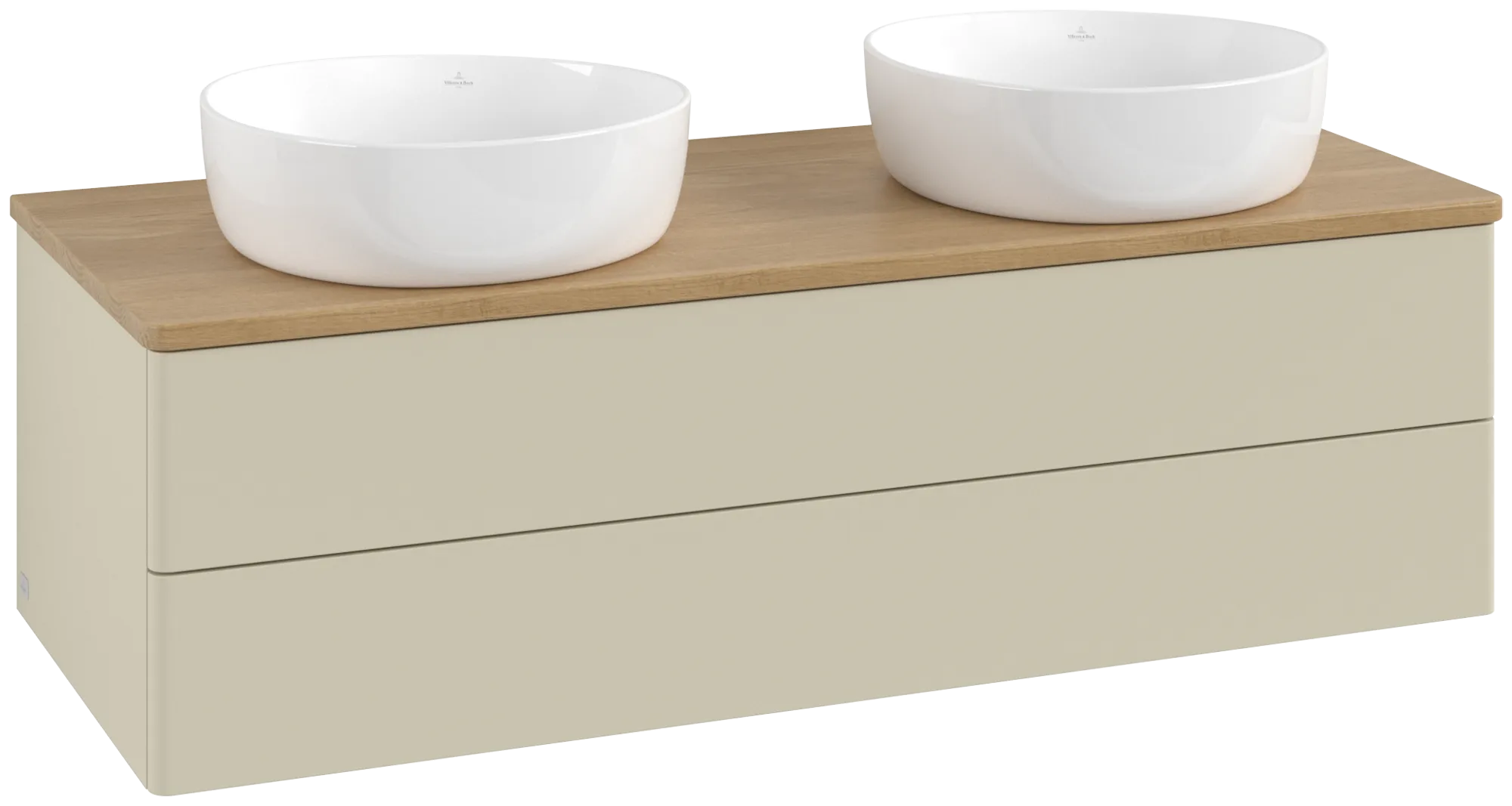 Obrázek VILLEROY BOCH Antao Vanity unit, with lighting, 2 pull-out compartments, 1200 x 360 x 500 mm, Front without structure, Silk Grey Matt Lacquer / Honey Oak #L24011HJ