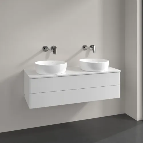 Bild von VILLEROY BOCH Antao Waschbeckenunterschrank, mit Beleuchtung, 2 Auszüge, 1200 x 360 x 500 mm, Front ohne Struktur, Glossy White Lacquer / Glossy White Lacquer #L24050GF
