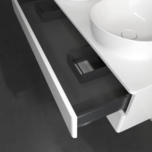 Bild von VILLEROY BOCH Antao Waschbeckenunterschrank, mit Beleuchtung, 2 Auszüge, 1200 x 360 x 500 mm, Front ohne Struktur, Glossy White Lacquer / Glossy White Lacquer #L24050GF