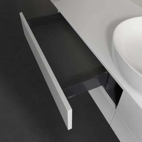 VILLEROY BOCH Antao Waschbeckenunterschrank, mit Beleuchtung, 4 Auszüge, 1600 x 360 x 500 mm, Front ohne Struktur, Glossy White Lacquer / Glossy White Lacquer #L25010GF, Bild 6