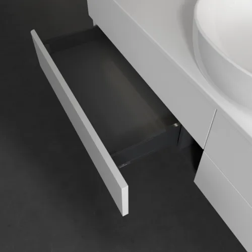 VILLEROY BOCH Antao Waschbeckenunterschrank, mit Beleuchtung, 4 Auszüge, 1600 x 360 x 500 mm, Front ohne Struktur, Glossy White Lacquer / Glossy White Lacquer #L25010GF, Bild 5