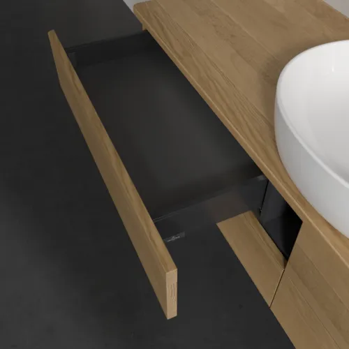 Bild von VILLEROY BOCH Antao Waschbeckenunterschrank, mit Beleuchtung, 4 Auszüge, 1600 x 360 x 500 mm, Front ohne Struktur, Honey Oak / Honey Oak #L25011HN