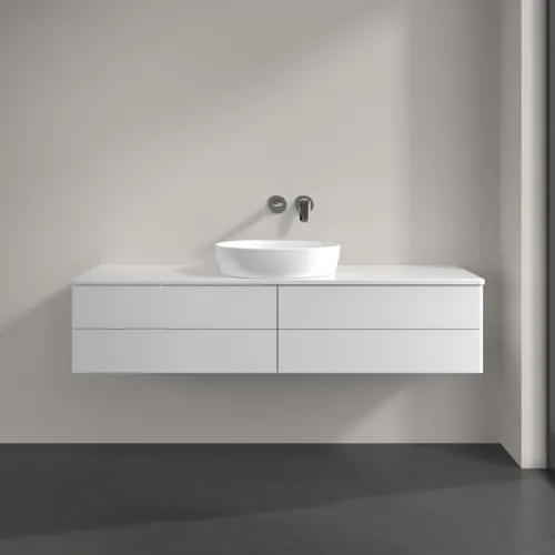 VILLEROY BOCH Antao Waschbeckenunterschrank, mit Beleuchtung, 4 Auszüge, 1600 x 360 x 500 mm, Front ohne Struktur, Glossy White Lacquer / Glossy White Lacquer #L25050GF, Bild 3