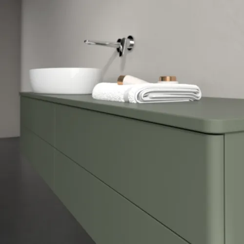 Bild von VILLEROY BOCH Antao Waschbeckenunterschrank, mit Beleuchtung, 4 Auszüge, 1600 x 360 x 500 mm, Front ohne Struktur, Leaf Green Matt Lacquer / Leaf Green Matt Lacquer #L26010HL