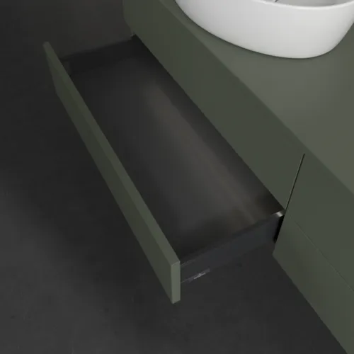 Bild von VILLEROY BOCH Antao Waschbeckenunterschrank, mit Beleuchtung, 4 Auszüge, 1600 x 360 x 500 mm, Front ohne Struktur, Leaf Green Matt Lacquer / Leaf Green Matt Lacquer #L26010HL