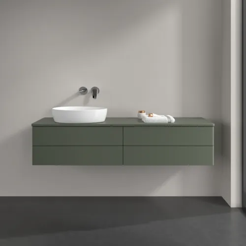 Bild von VILLEROY BOCH Antao Waschbeckenunterschrank, mit Beleuchtung, 4 Auszüge, 1600 x 360 x 500 mm, Front ohne Struktur, Leaf Green Matt Lacquer / Leaf Green Matt Lacquer #L26010HL