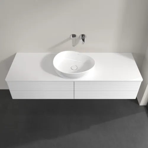 Bild von VILLEROY BOCH Antao Waschbeckenunterschrank, mit Beleuchtung, 4 Auszüge, 1600 x 360 x 500 mm, Front mit Struktur, Glossy White Lacquer / Glossy White Lacquer #L25150GF