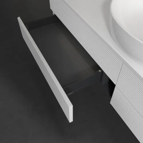 Bild von VILLEROY BOCH Antao Waschbeckenunterschrank, mit Beleuchtung, 4 Auszüge, 1600 x 360 x 500 mm, Front mit Struktur, Glossy White Lacquer / Glossy White Lacquer #L25150GF