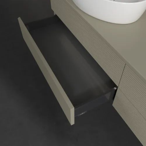 Bild von VILLEROY BOCH Antao Waschbeckenunterschrank, mit Beleuchtung, 4 Auszüge, 1600 x 360 x 500 mm, Front mit Struktur, Stone Grey Matt Lacquer / Stone Grey Matt Lacquer #L26110HK