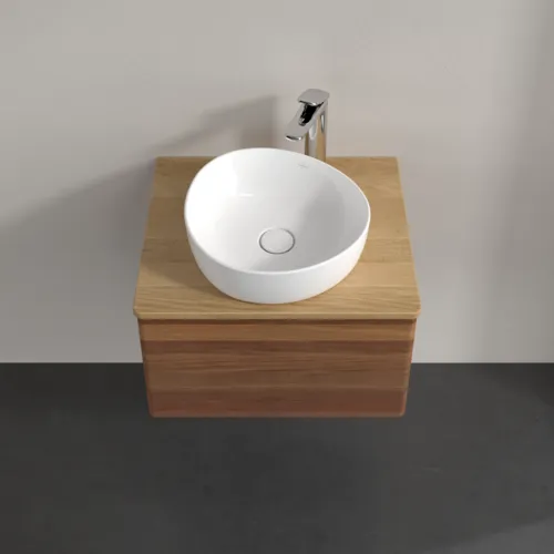 Bild von VILLEROY BOCH Antao Waschbeckenunterschrank, mit Beleuchtung, 1 Auszug, 600 x 360 x 500 mm, Front ohne Struktur, Warm Walnut / Honey Oak #L29051HM