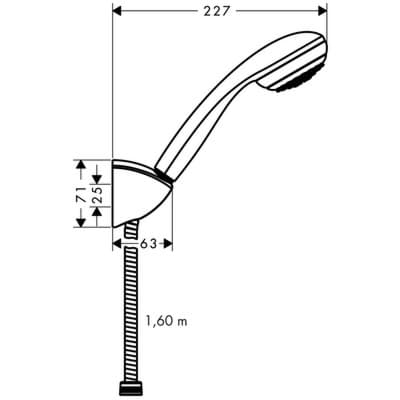 Зображення з  HANSGROHE Crometta 85 Shower holder set Mono with shower hose 160 cm #27577000 - Chrome