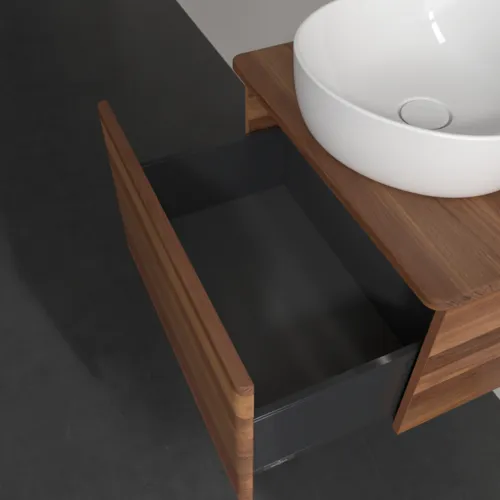Bild von VILLEROY BOCH Antao Waschbeckenunterschrank, mit Beleuchtung, 1 Auszug, 600 x 360 x 500 mm, Front ohne Struktur, Warm Walnut / Warm Walnut #L29052HM