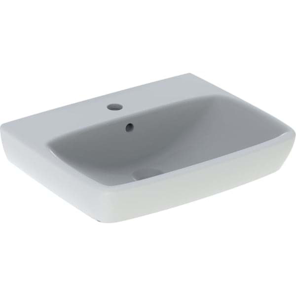 Picture of GEBERIT Selnova Square washbasin 55cm, tap hole in the middle, with overflow, 500.290.01.1 white