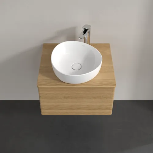 Bild von VILLEROY BOCH Antao Waschbeckenunterschrank, mit Beleuchtung, 1 Auszug, 600 x 360 x 500 mm, Front mit Struktur, Honey Oak / Honey Oak #L29151HN