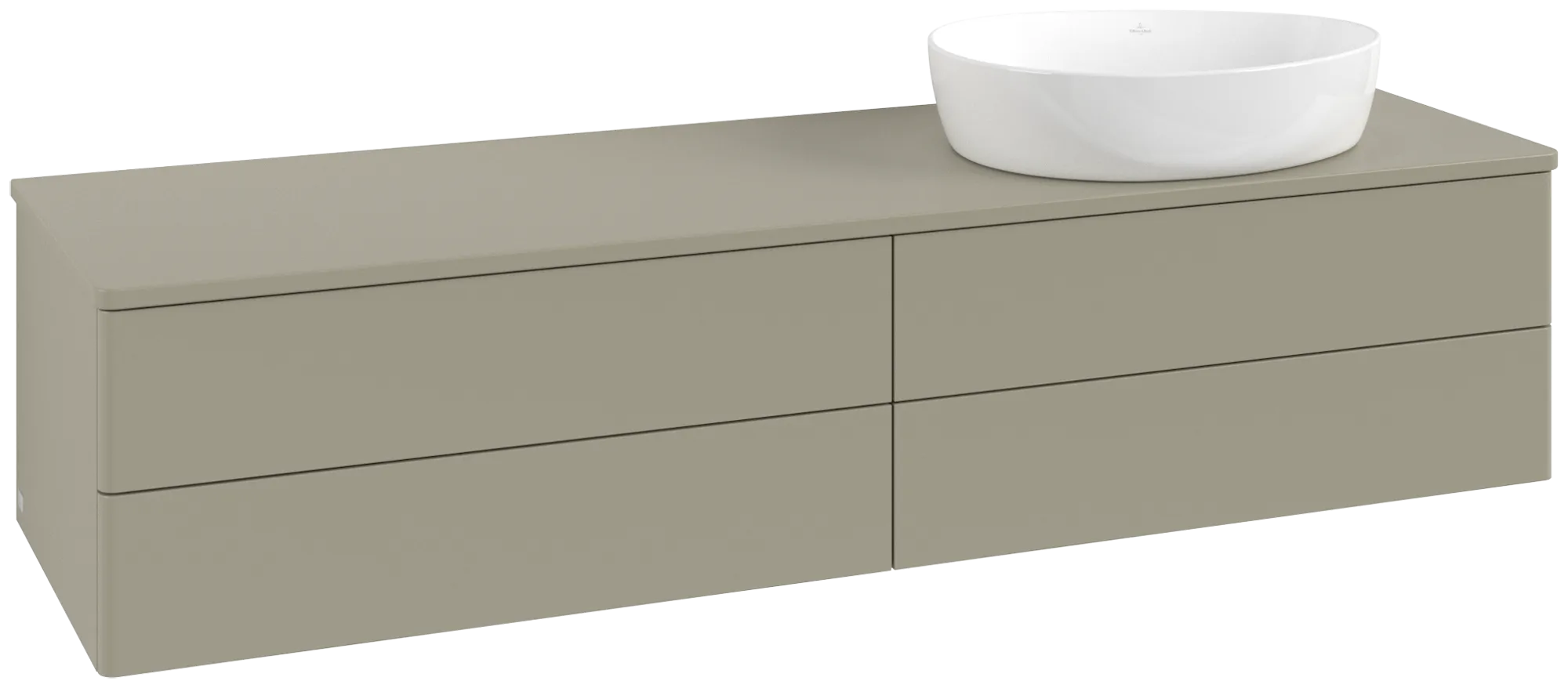Picture of VILLEROY BOCH Antao Vanity unit, with lighting, 4 pull-out compartments, 1600 x 360 x 500 mm, Front without structure, Stone Grey Matt Lacquer / Stone Grey Matt Lacquer #L27050HK