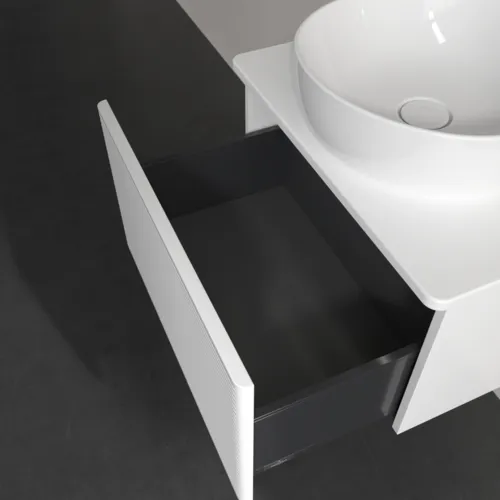 Bild von VILLEROY BOCH Antao Waschbeckenunterschrank, mit Beleuchtung, 1 Auszug, 600 x 360 x 500 mm, Front mit Struktur, White Matt Lacquer / White Matt Lacquer #L29110MT