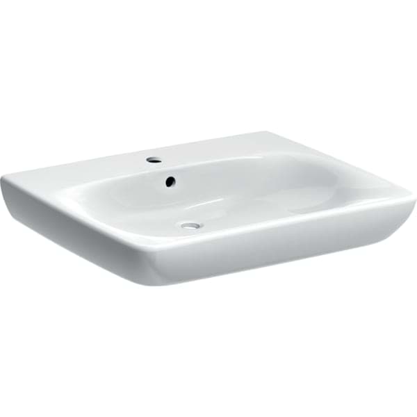 Зображення з  GEBERIT Selnova barrier-free washbasin Comfort 65cm, tap hole in the middle, with overflow, 500.292.01.1 white