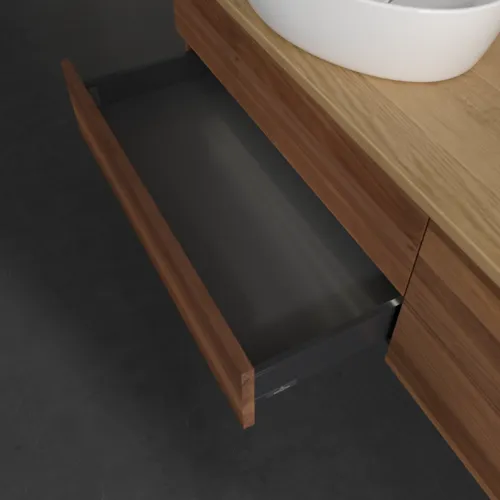 Bild von VILLEROY BOCH Antao Waschbeckenunterschrank, mit Beleuchtung, 4 Auszüge, 1600 x 360 x 500 mm, Front ohne Struktur, Warm Walnut / Honey Oak #L28051HM