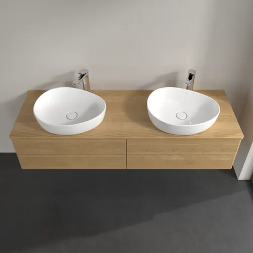 VILLEROY BOCH Antao Waschbeckenunterschrank, mit Beleuchtung, 4 Auszüge, 1600 x 360 x 500 mm, Front ohne Struktur, Honey Oak / Honey Oak #L28051HN, Bild 4