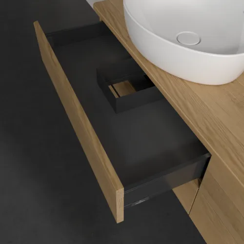 VILLEROY BOCH Antao Waschbeckenunterschrank, mit Beleuchtung, 4 Auszüge, 1600 x 360 x 500 mm, Front ohne Struktur, Honey Oak / Honey Oak #L28051HN, Bild 7
