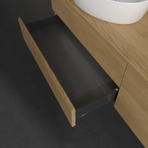 VILLEROY BOCH Antao Waschbeckenunterschrank, mit Beleuchtung, 4 Auszüge, 1600 x 360 x 500 mm, Front ohne Struktur, Honey Oak / Honey Oak #L28051HN, Bild 6