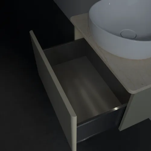 Bild von VILLEROY BOCH Antao Waschbeckenunterschrank, mit Beleuchtung, 1 Auszug, 600 x 360 x 500 mm, Front ohne Struktur, Stone Grey Matt Lacquer / Botticino #L29013HK
