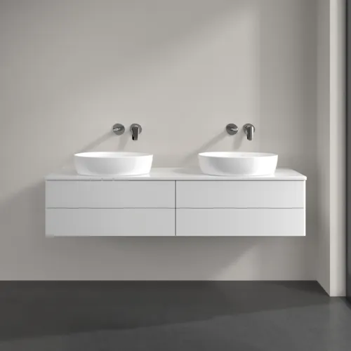 Bild von VILLEROY BOCH Antao Waschbeckenunterschrank, mit Beleuchtung, 4 Auszüge, 1600 x 360 x 500 mm, Front ohne Struktur, Glossy White Lacquer / Glossy White Lacquer #L28050GF