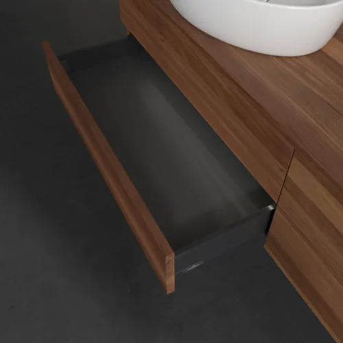 Bild von VILLEROY BOCH Antao Waschbeckenunterschrank, mit Beleuchtung, 4 Auszüge, 1600 x 360 x 500 mm, Front ohne Struktur, Warm Walnut / Warm Walnut #L28052HM