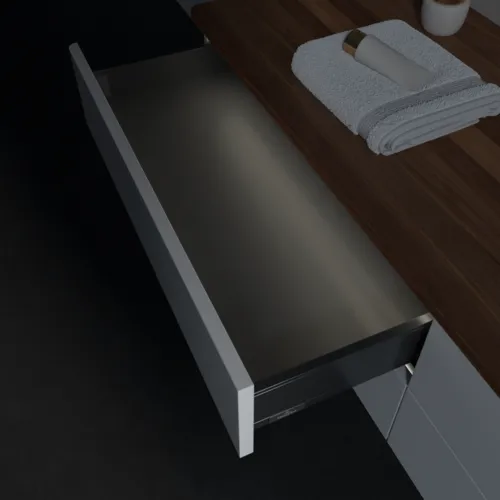 Bild von VILLEROY BOCH Antao Waschbeckenunterschrank, mit Beleuchtung, 4 Auszüge, 1600 x 360 x 500 mm, Front ohne Struktur, Glossy White Lacquer / Warm Walnut #L27012GF