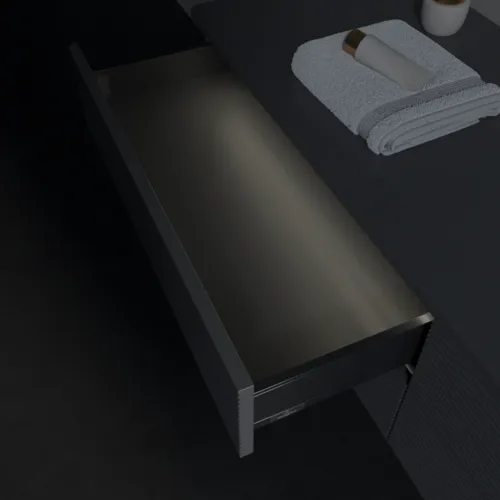 Bild von VILLEROY BOCH Antao Waschbeckenunterschrank, mit Beleuchtung, 4 Auszüge, 1600 x 360 x 500 mm, Front mit Struktur, Anthracite Matt Lacquer / Anthracite Matt Lacquer #L27110GK