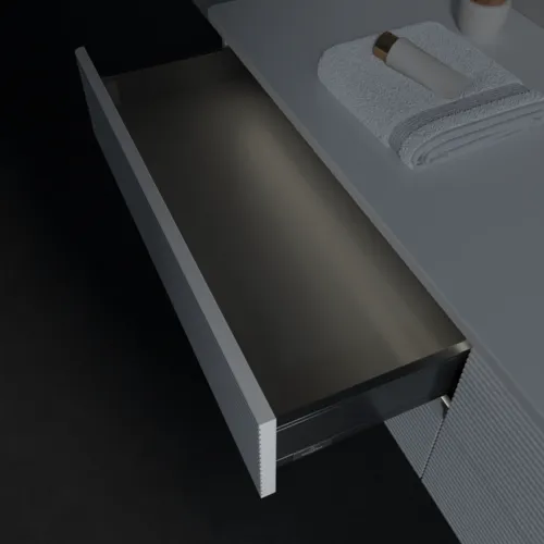 Bild von VILLEROY BOCH Antao Waschbeckenunterschrank, mit Beleuchtung, 4 Auszüge, 1600 x 360 x 500 mm, Front mit Struktur, Glossy White Lacquer / Glossy White Lacquer #L27110GF
