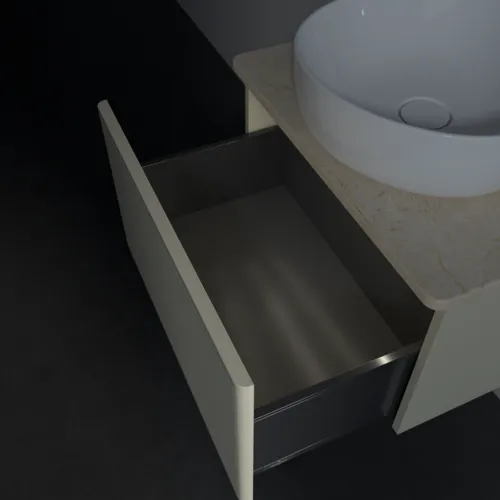 Bild von VILLEROY BOCH Antao Waschbeckenunterschrank, mit Beleuchtung, 1 Auszug, 600 x 360 x 500 mm, Front mit Struktur, Silk Grey Matt Lacquer / Botticino #L29113HJ