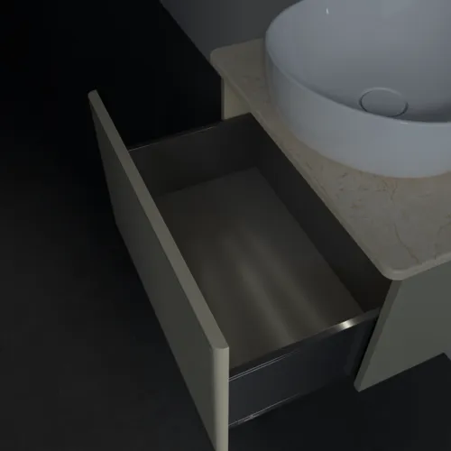 Bild von VILLEROY BOCH Antao Waschbeckenunterschrank, mit Beleuchtung, 1 Auszug, 600 x 360 x 500 mm, Front mit Struktur, Stone Grey Matt Lacquer / Botticino #L29113HK