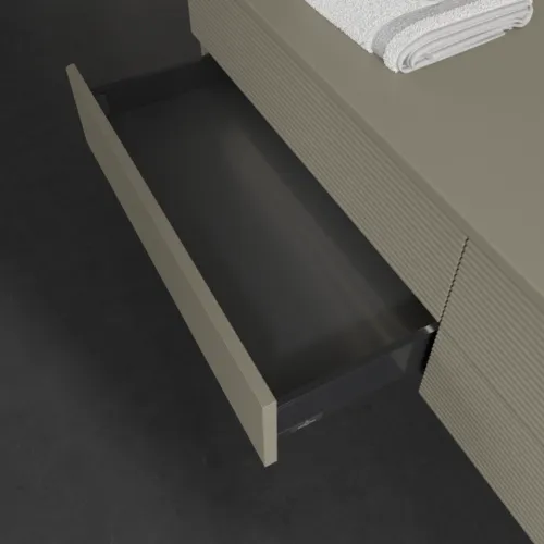 Bild von VILLEROY BOCH Antao Waschbeckenunterschrank, mit Beleuchtung, 4 Auszüge, 1600 x 360 x 500 mm, Front mit Struktur, Stone Grey Matt Lacquer / Stone Grey Matt Lacquer #L27110HK