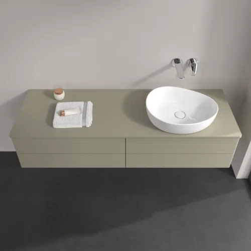 Bild von VILLEROY BOCH Antao Waschbeckenunterschrank, mit Beleuchtung, 4 Auszüge, 1600 x 360 x 500 mm, Front mit Struktur, Stone Grey Matt Lacquer / Stone Grey Matt Lacquer #L27110HK