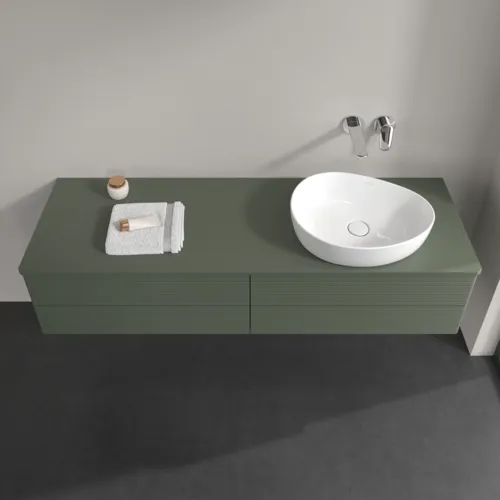 Bild von VILLEROY BOCH Antao Waschbeckenunterschrank, mit Beleuchtung, 4 Auszüge, 1600 x 360 x 500 mm, Front mit Struktur, Leaf Green Matt Lacquer / Leaf Green Matt Lacquer #L27110HL