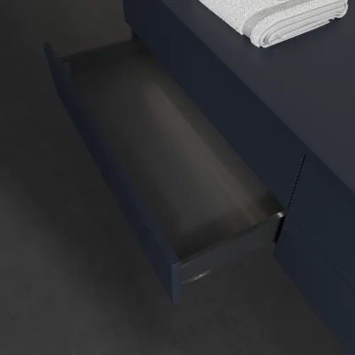 Bild von VILLEROY BOCH Antao Waschbeckenunterschrank, mit Beleuchtung, 4 Auszüge, 1600 x 360 x 500 mm, Front mit Struktur, Midnight Blue Matt Lacquer / Midnight Blue Matt Lacquer #L27110HG