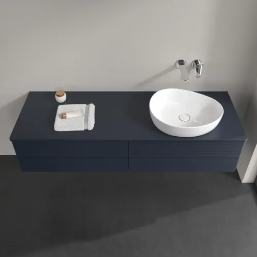 Bild von VILLEROY BOCH Antao Waschbeckenunterschrank, mit Beleuchtung, 4 Auszüge, 1600 x 360 x 500 mm, Front mit Struktur, Midnight Blue Matt Lacquer / Midnight Blue Matt Lacquer #L27110HG
