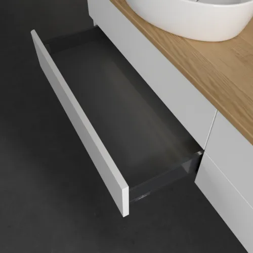 Bild von VILLEROY BOCH Antao Waschbeckenunterschrank, mit Beleuchtung, 4 Auszüge, 1600 x 360 x 500 mm, Front ohne Struktur, White Matt Lacquer / Honey Oak #L26051MT