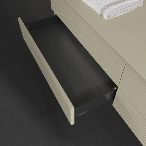 Bild von VILLEROY BOCH Antao Waschbeckenunterschrank, mit Beleuchtung, 4 Auszüge, 1600 x 360 x 500 mm, Front mit Struktur, Silk Grey Matt Lacquer / Silk Grey Matt Lacquer #L27110HJ