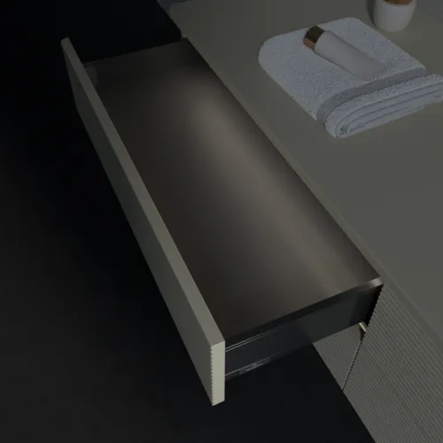 Bild von VILLEROY BOCH Antao Waschbeckenunterschrank, mit Beleuchtung, 4 Auszüge, 1600 x 360 x 500 mm, Front mit Struktur, Silk Grey Matt Lacquer / Silk Grey Matt Lacquer #L27110HJ