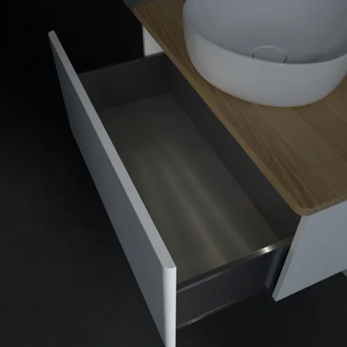 Bild von VILLEROY BOCH Antao Waschbeckenunterschrank, mit Beleuchtung, 1 Auszug, 800 x 360 x 500 mm, Front ohne Struktur, White Matt Lacquer / Honey Oak #L30011MT