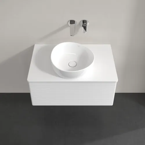 Bild von VILLEROY BOCH Antao Waschbeckenunterschrank, mit Beleuchtung, 1 Auszug, 800 x 360 x 500 mm, Front mit Struktur, Glossy White Lacquer / Glossy White Lacquer #L30150GF