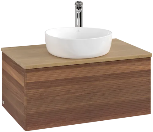Obrázek VILLEROY BOCH Antao Vanity unit, with lighting, 1 pull-out compartment, 800 x 360 x 500 mm, Front with grain texture, Warm Walnut / Honey Oak #L30151HM