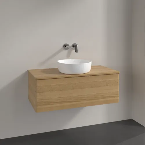 Bild von VILLEROY BOCH Antao Waschbeckenunterschrank, mit Beleuchtung, 1 Auszug, 1000 x 360 x 500 mm, Front ohne Struktur, Honey Oak / Honey Oak #L31011HN