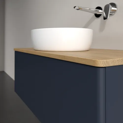 Bild von VILLEROY BOCH Antao Waschbeckenunterschrank, mit Beleuchtung, 1 Auszug, 1000 x 360 x 500 mm, Front ohne Struktur, Midnight Blue Matt Lacquer / Honey Oak #L31011HG